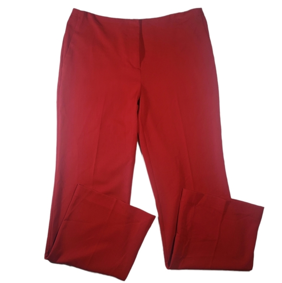 Chico's Wide Leg Flat Front Red Dress Pants/Trousers Size 1(8) - Picture 1 of 9